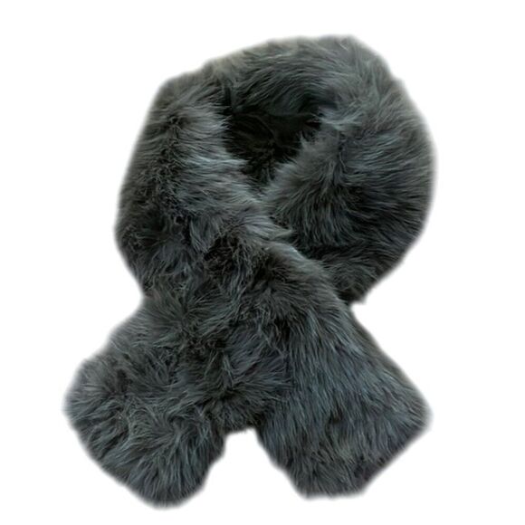 Faux Fur Taupe Gray Scarf Womens 5X37 in. - Picture 1 of 5